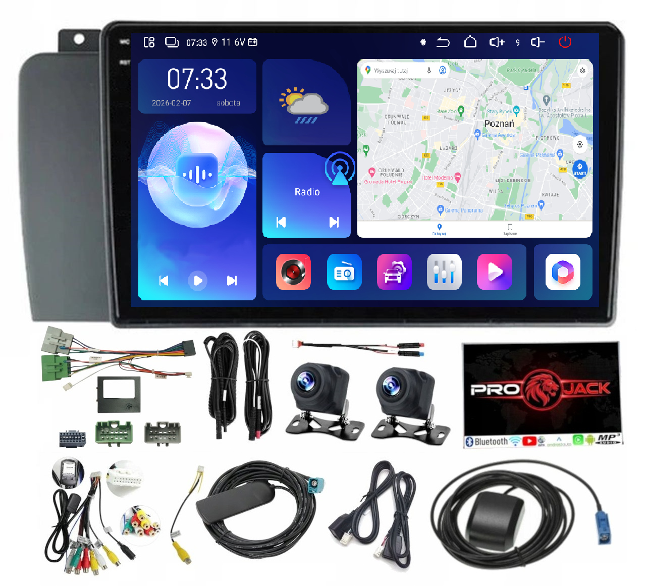Autorádio S Navigací Carplay Android Volvo XC70 S60 V70 2005-2009 6/128GB Sim