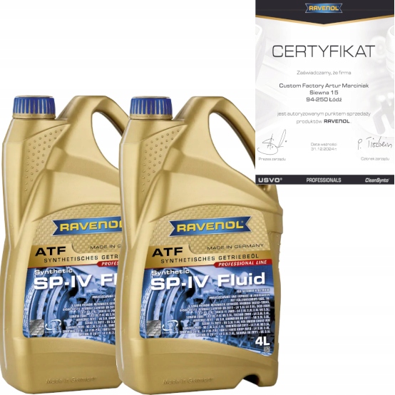 RAVENOL ATF SP-IV FLUID 8L - OLEJ PRZEKŁADNIOWY HYUNDAI A6LF1/2/3