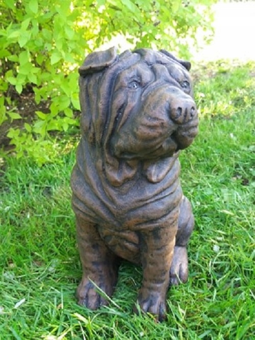 Figura Ogrodowa Shar Pei Brązowy Figurka Betonowa Typ rzeźba (figura)