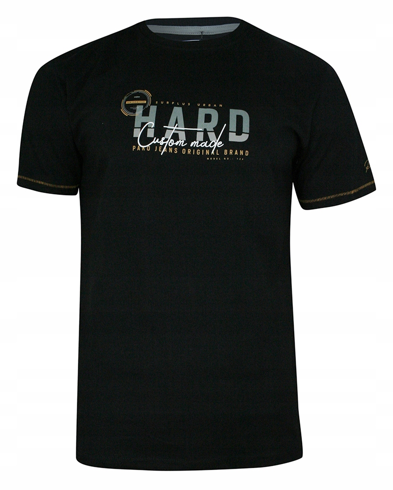 

Czarny T-shirt z Nadrukiem -pako Jeans- XXL