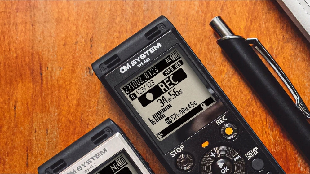 Dyktafon cyfrowy stereo OLYMPUS WS-883 8GB Czarny Zasilanie baterie