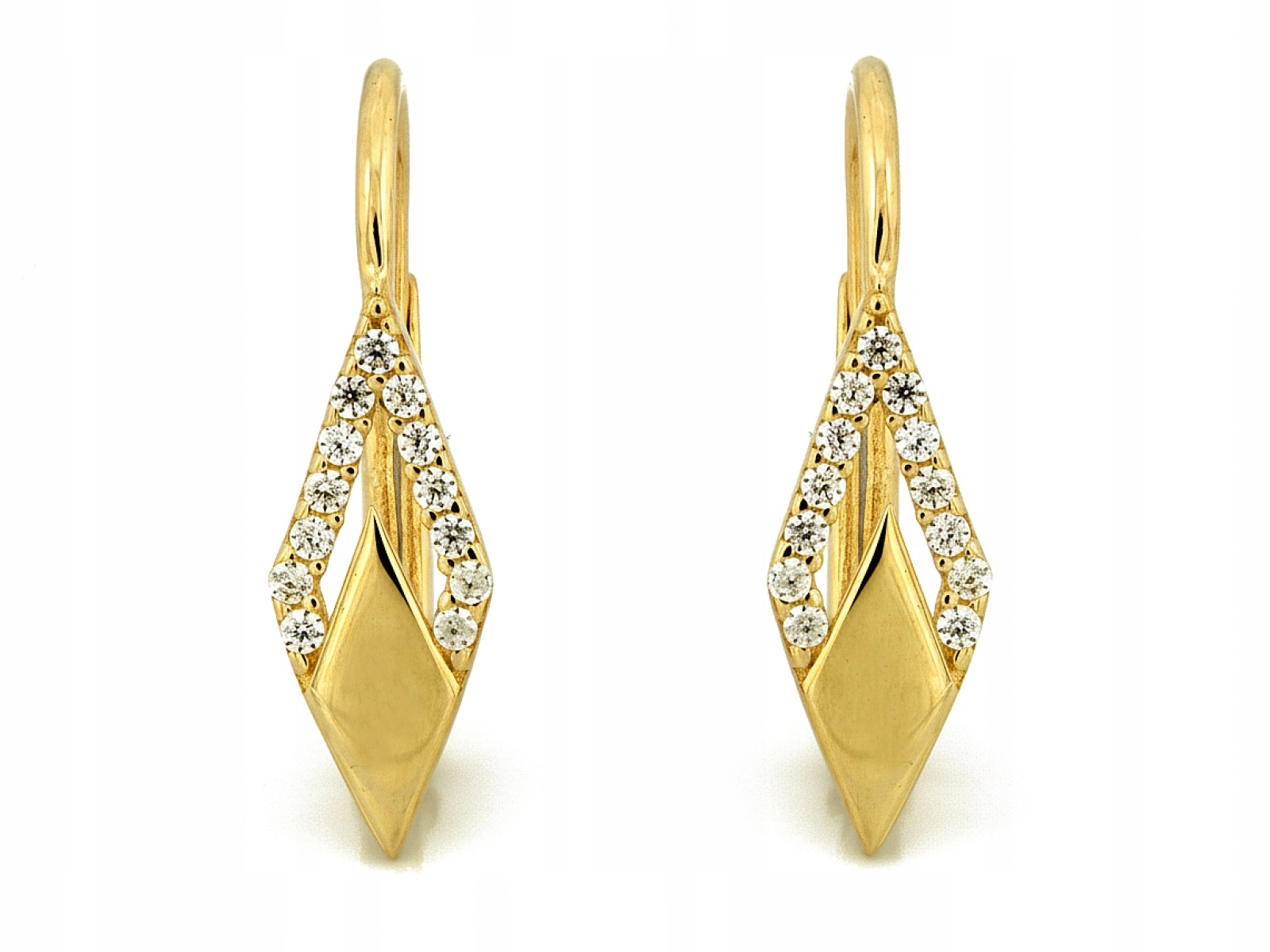 Dámské náušnice zlaté anglické zapínání módní malé kosočtverce jako dárek