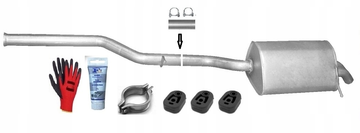 Mercedes W203 T203 C200 C2200 2.2CDi 2001-10/2007 Koncový tlumič+bonus