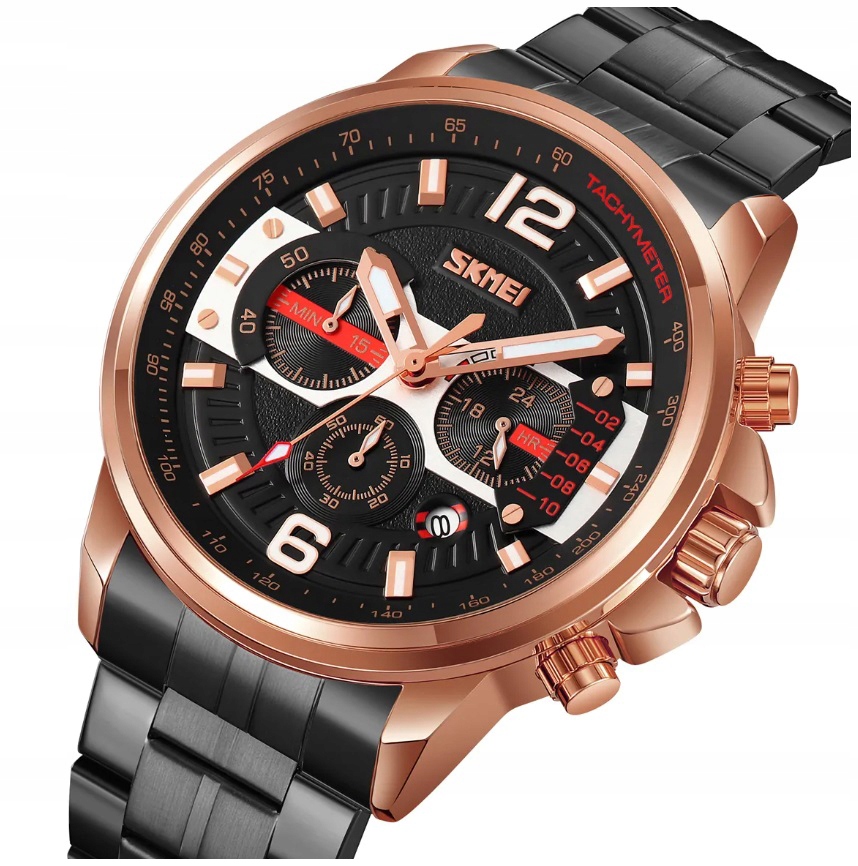Pánské hodinky Skmei skm.193321e.mn ocelový náramek chronograf datumovka