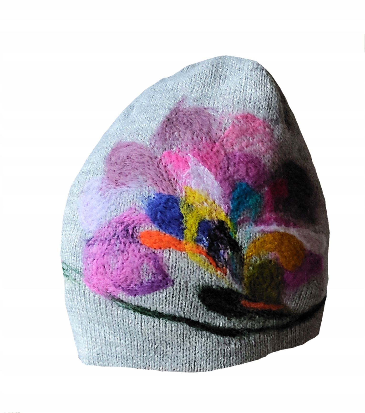 czapka filcowana szara kolorowa damska welna nowa Marka bez marki