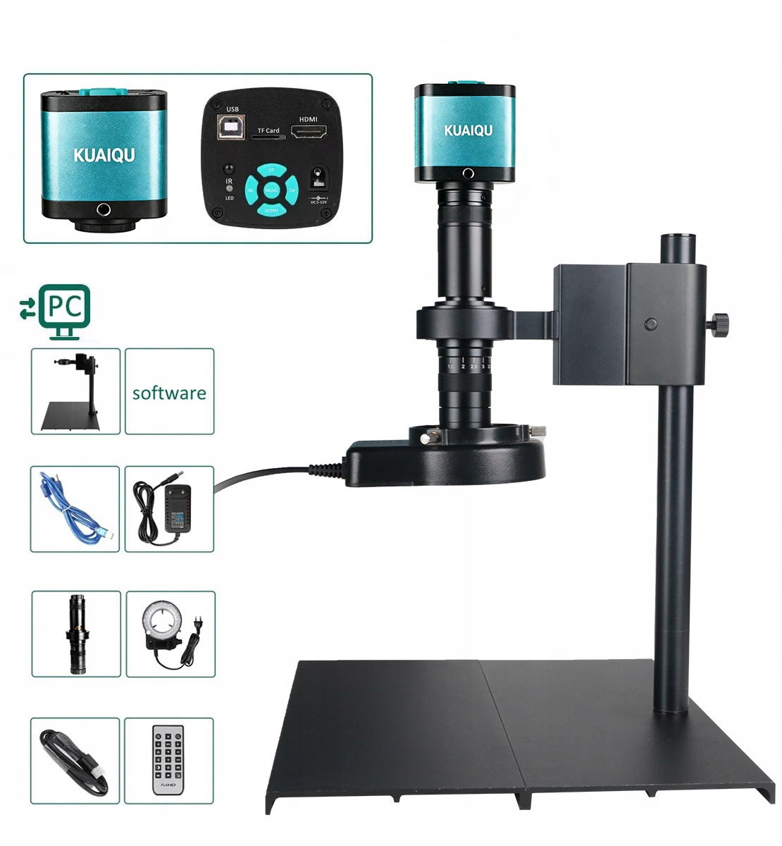Kuaiqu Mikroskop Cyfrowy 4K 48MP Elektroniczny Usb Hdmi Vga 1080P Powiększenie 215X