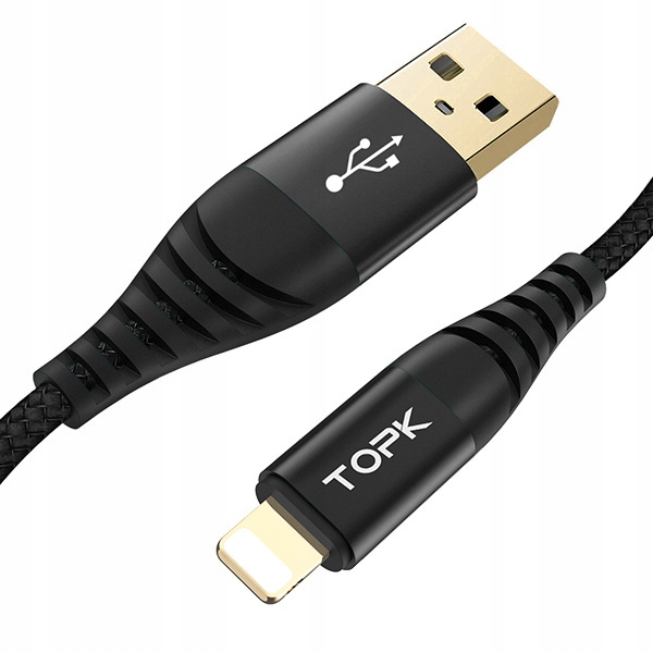 

Szybki Kabel do iPhona Lightning oplot Topk 1m
