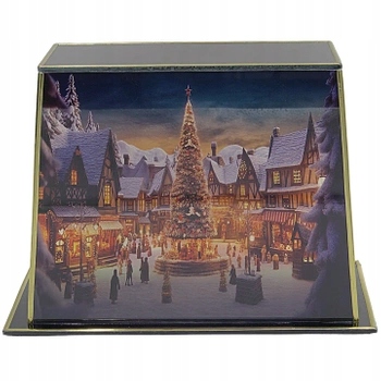 Lampion Zimní Hřbitovní Svíčka Skleněný Vánoční stromeček na Led Vložku Velký LL77