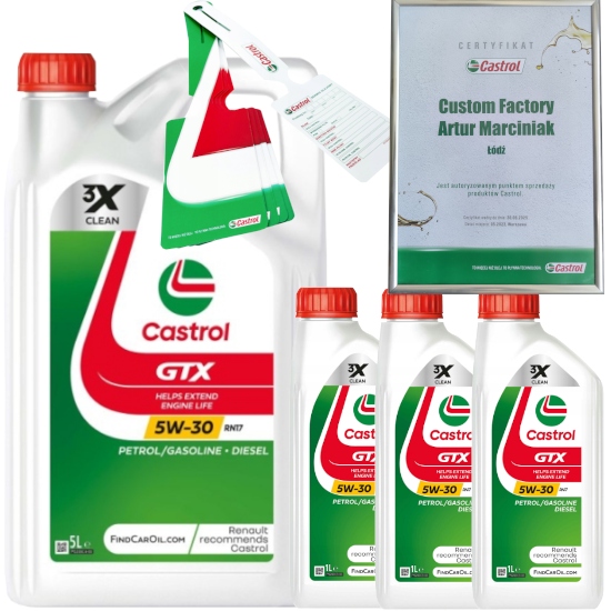 CASTROL GTX 5W30 RN17 8L MB 226.52 RENAULT RN17 + ZAWIESZKA