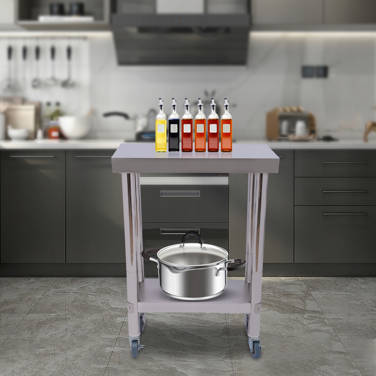 201 STÓŁ ROBOCZY ZE STALI NIERDZEWNEJ 60*30*85 CM Długość 850 mm