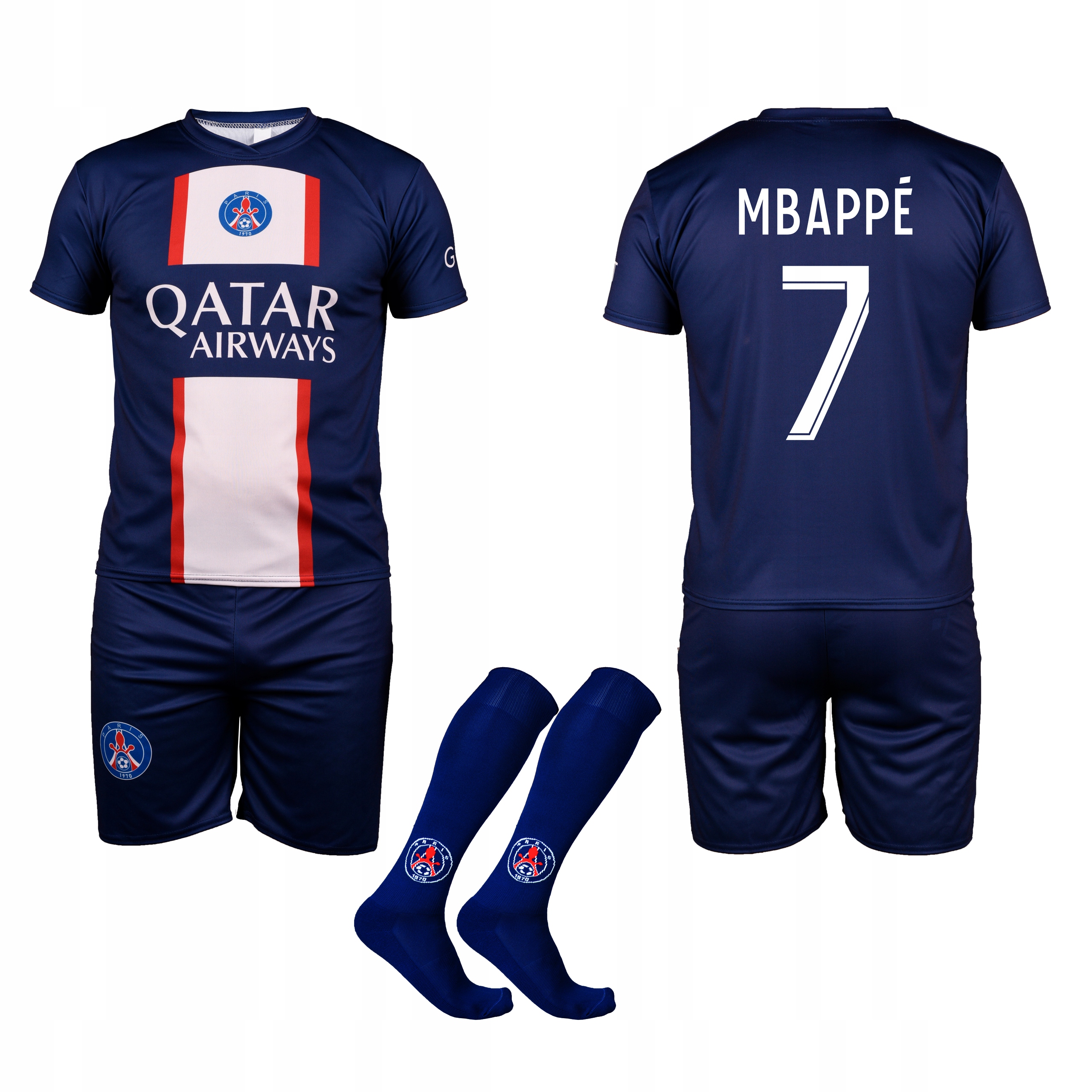 

Strój piłkarski z getrami Mbappe Psg L