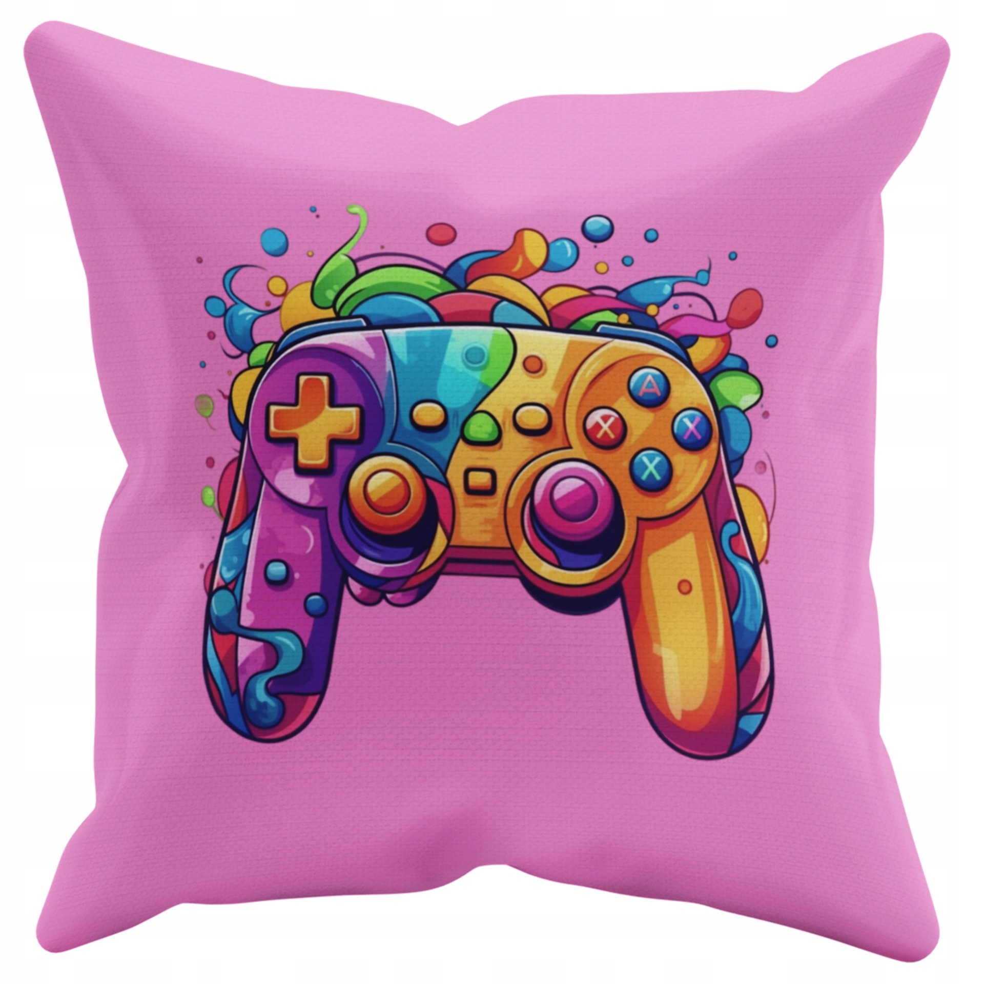 POSZEWKA NA PODUSZKĘ JAŚKA DO PRZEDSZKOLA GAME PAD + IMIĘ GRATIS Kolor dominujący odcienie różu
