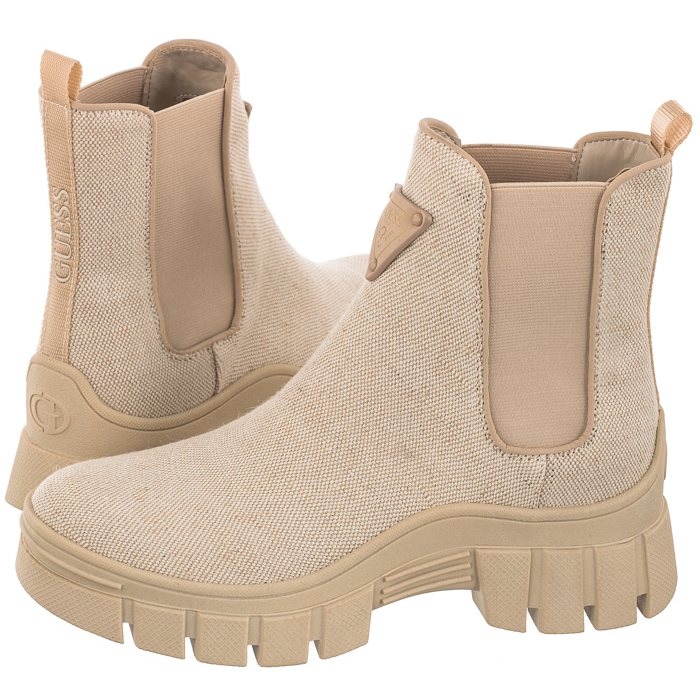 Guess Béžové Kotníkové Boty S Gumou 39 Gph