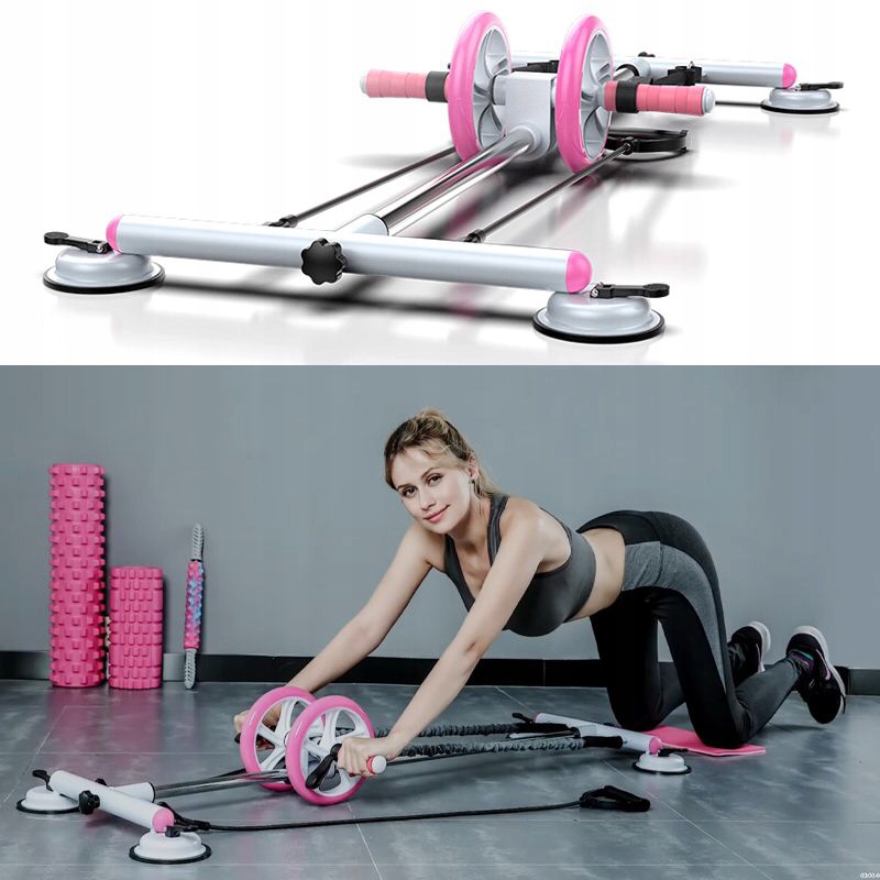 

Roller z podstawą do ćwiczeń mięśni brzucha róż