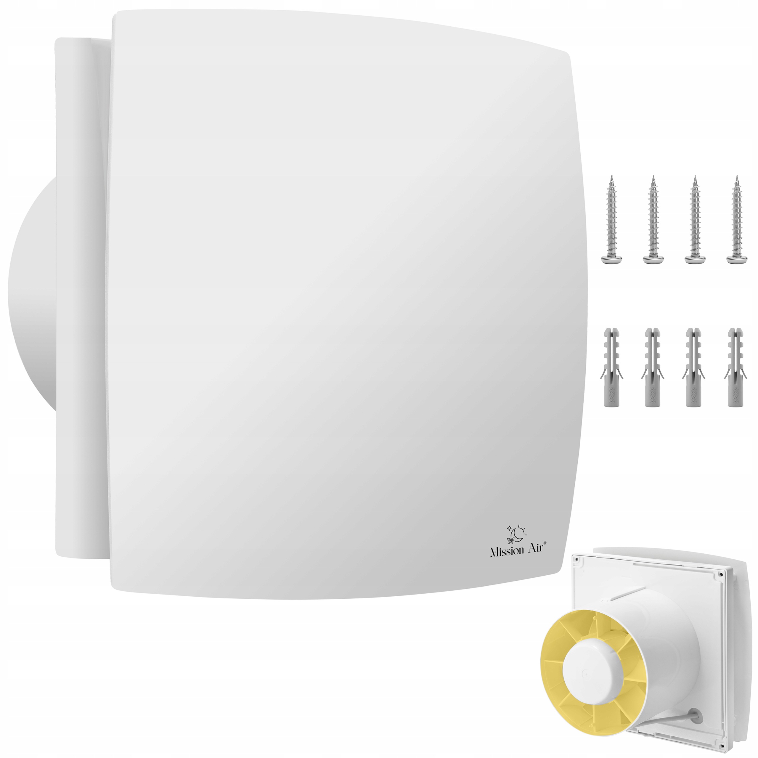 Koupelnový Ventilátor 120 MM H+t Bílý, Zpětná Klapka, Hygrostat, Časovač, Tichý A Výkonný