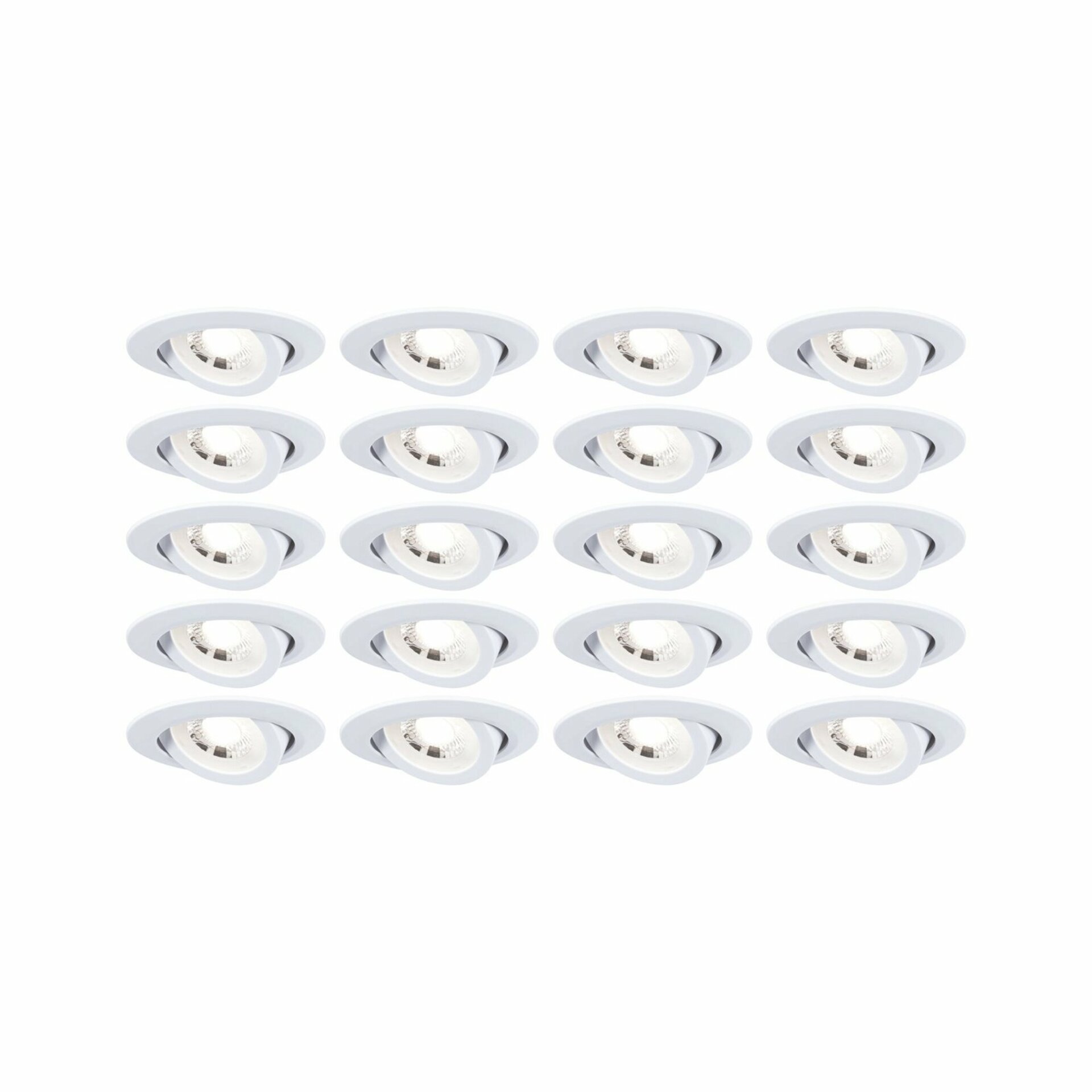 Paulmann Led vstavané výklopné svietidlo sada 20×4,8W 82mm 3000K biela