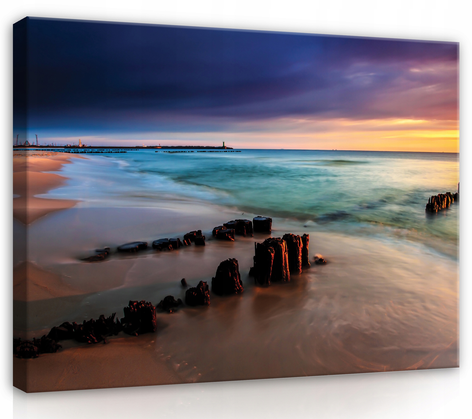 Obraz Na Plátně Canvas 100x75 Pláž, Moře, Západ Slunce