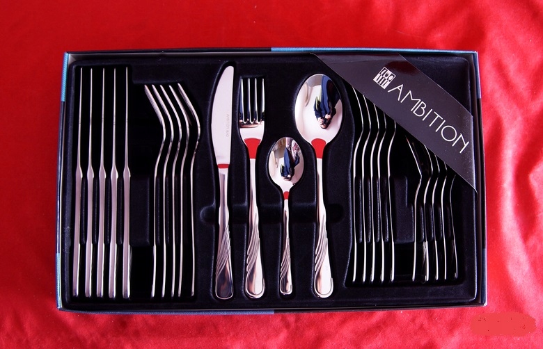 AMBITION SZTUĆCE 31 NAPOLI OBIADOWE 24 + 7 ZESTAW CIASTA ŁOPATKA WIDELCZYKI Linia NAPOLI POŁYSK
