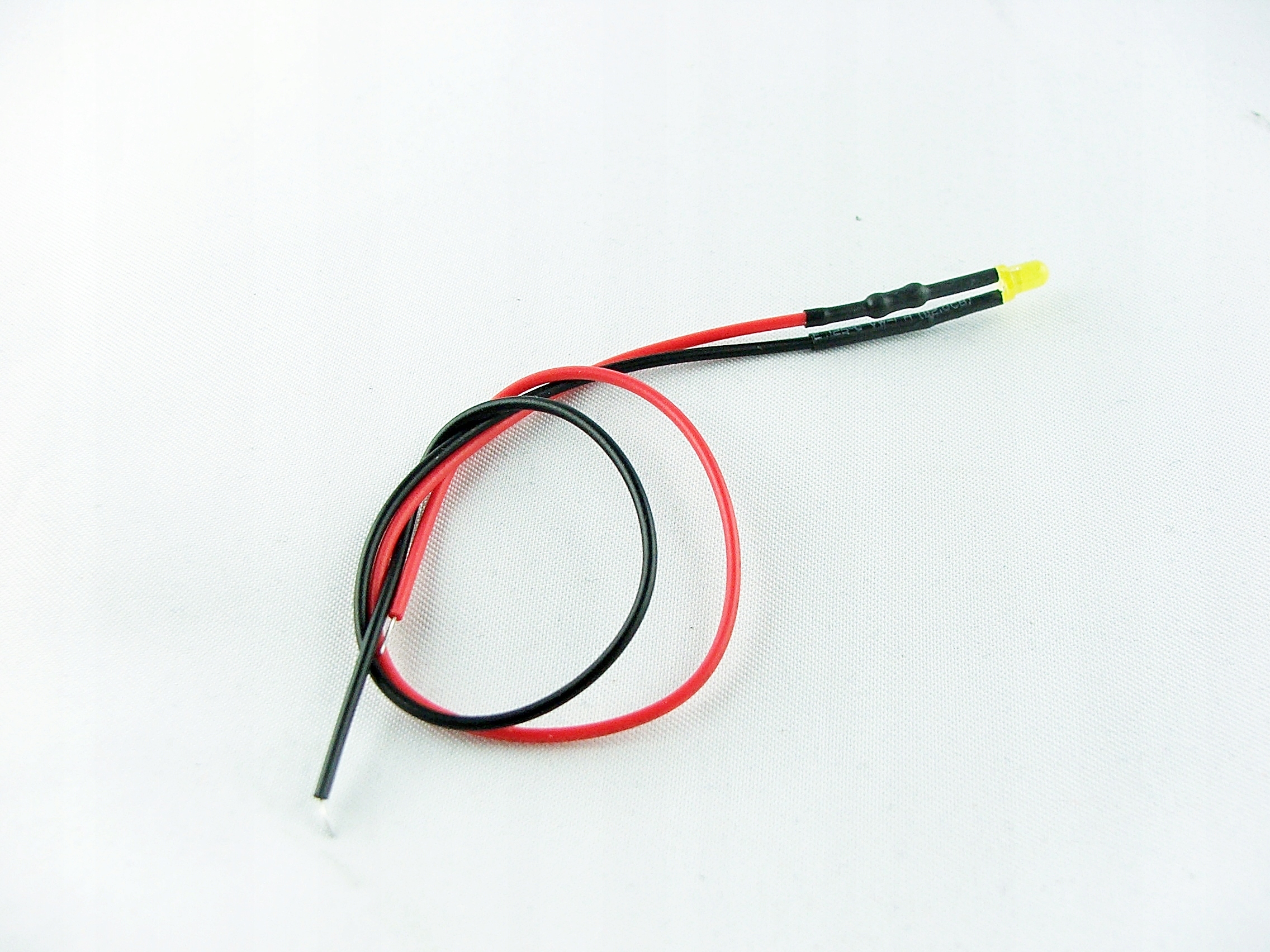 DIODA LED 3mm 12V DC ŻÓŁTA Z PRZEWODEM 20cm