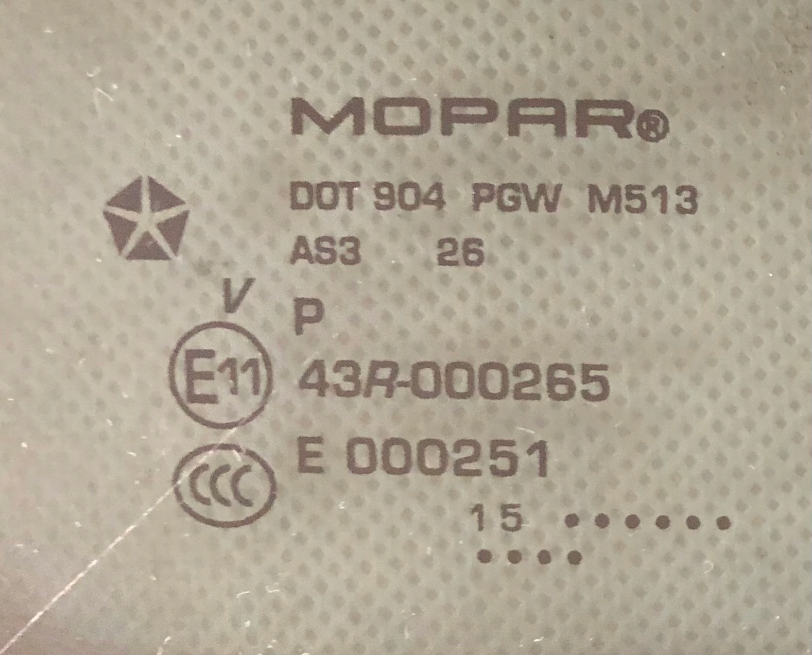 Jeep GRAND Cherokee WK2 szyba lewa w błotnik Producent części Jeep OE