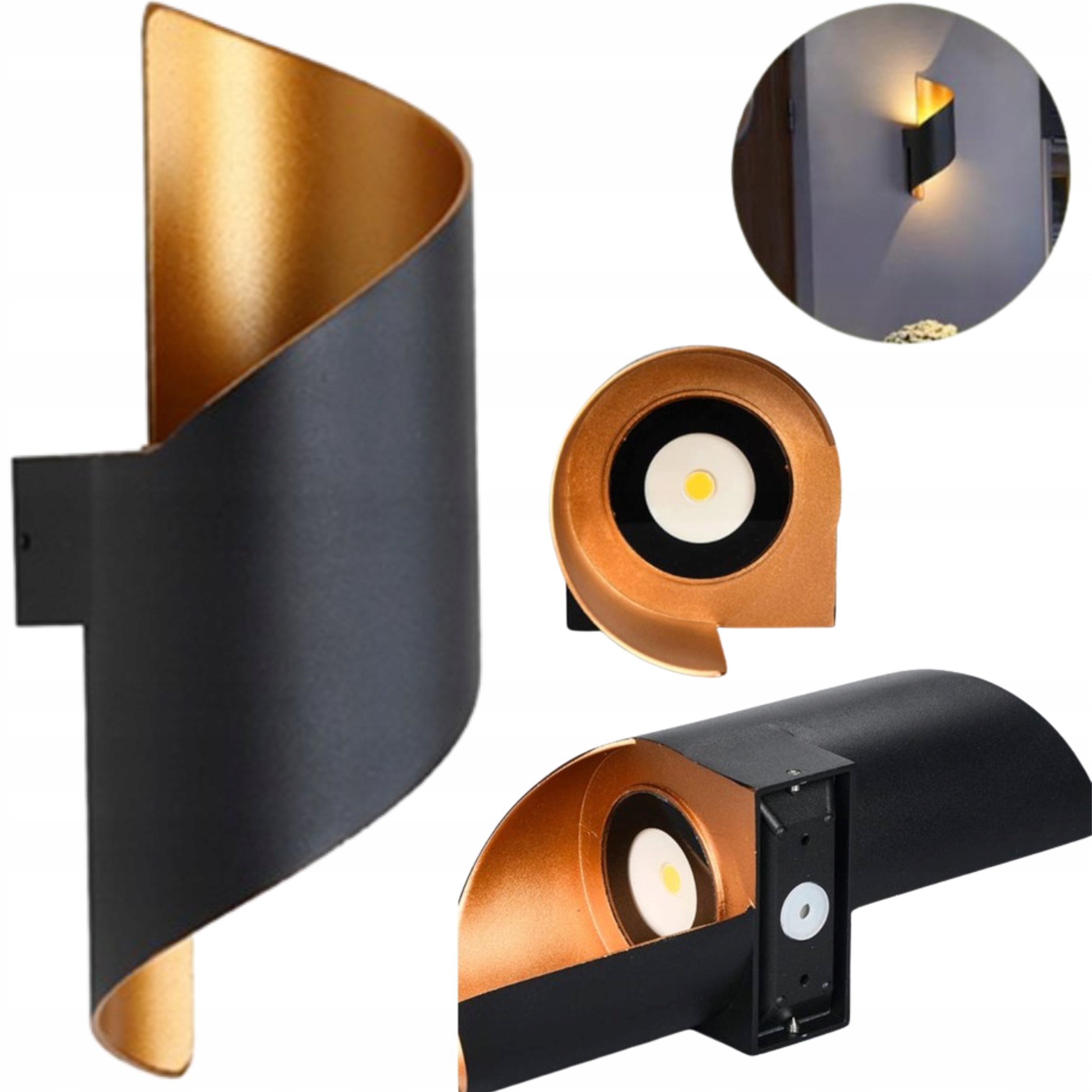 KINKIET LED LAMPA NOWOCZESNA GÓRA DÓŁ ŚCIENNA LOFT 28CM