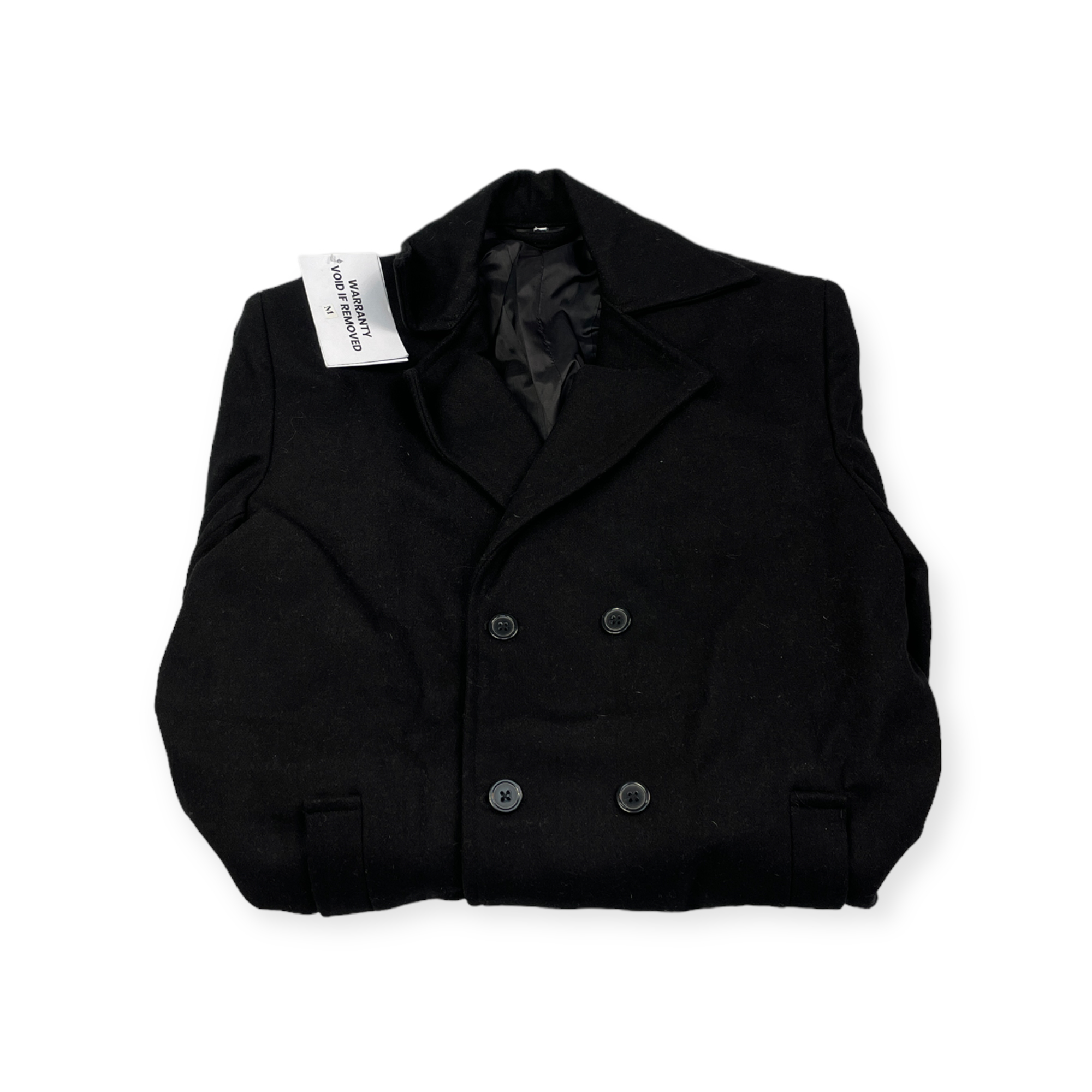 Černý pánský kabát s knoflíky M