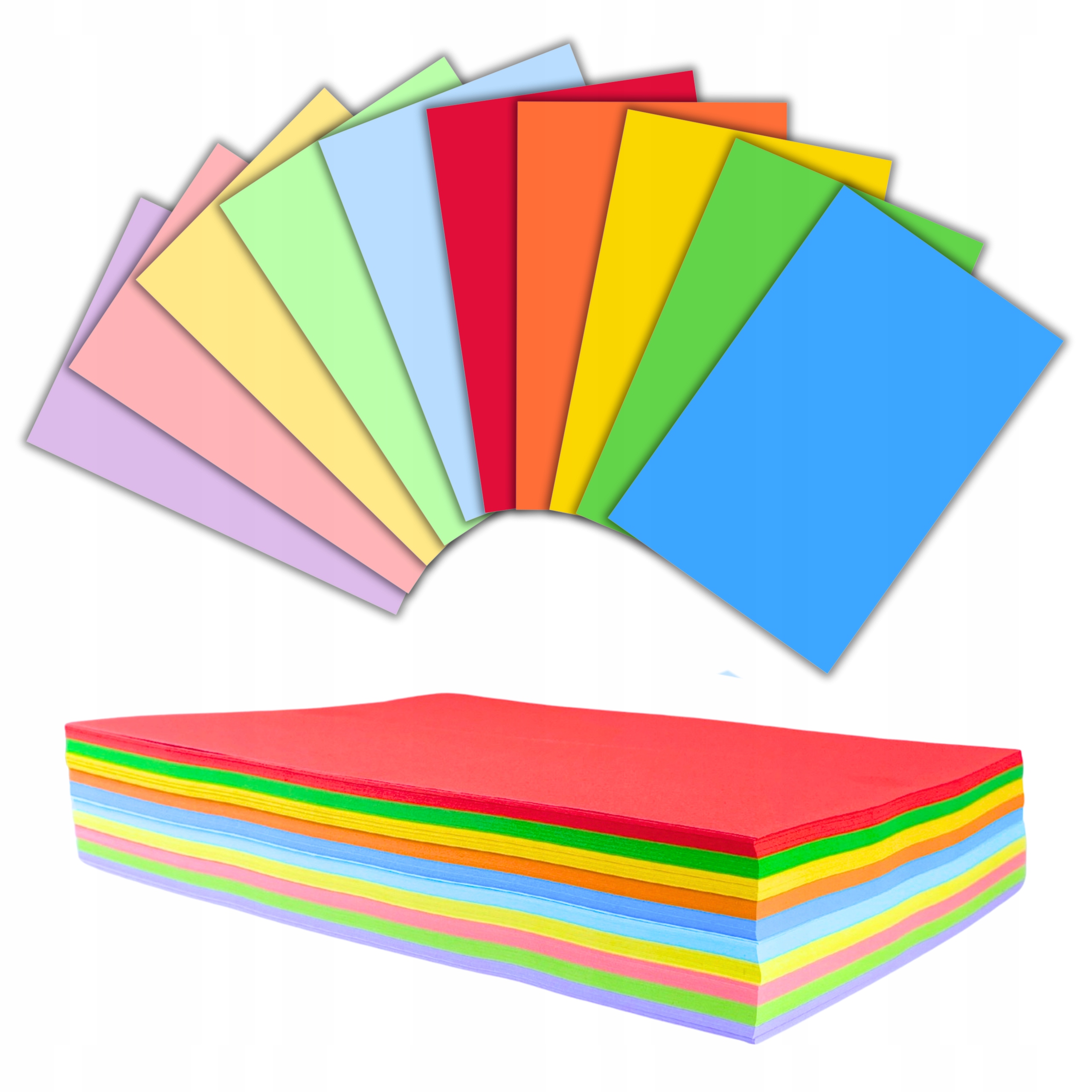 PAPIER KOLOROWY RYSUNKOWY CIENKI WYCINANKA KSERO A4 80g/m2 500 KARTEK