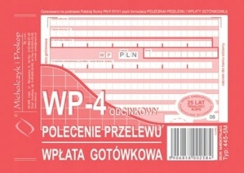 

Polecenie przelewu wpłata gotówkowa 4-odc 445-5M