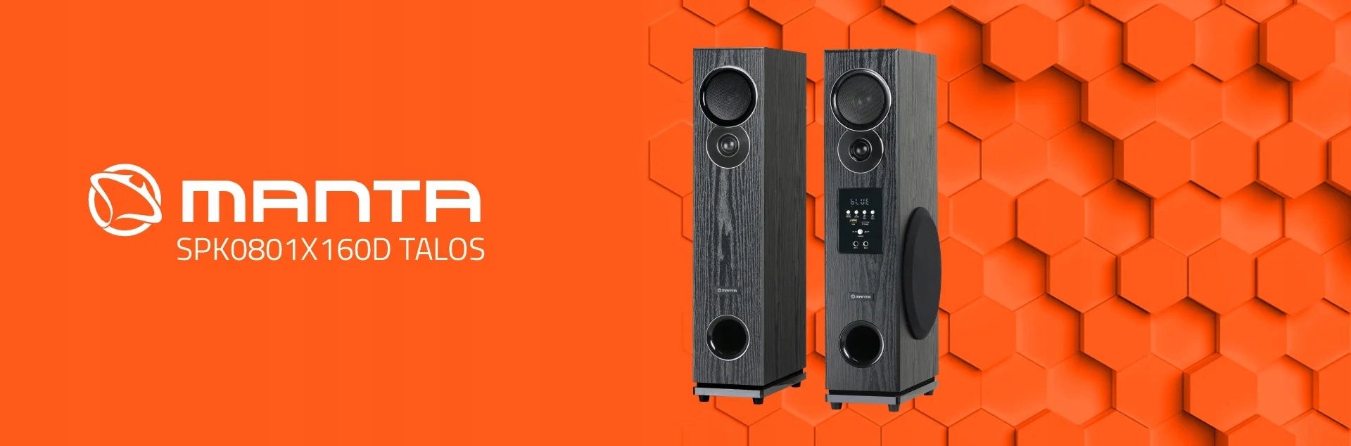 Kolumny głośnikowe Hi-Fi 2.0 Manta TALOS Kino Domowe HDMI ARC Bluetooth Kolor czarny