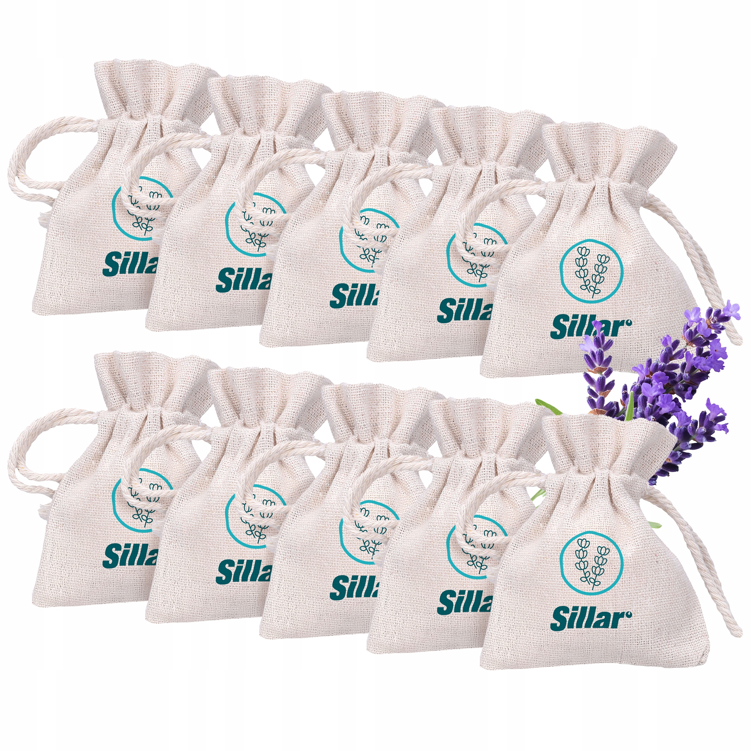 Levně Lněný sáček Sillar do skříně, sada 10 ks, osvěžovač, vůně levandule