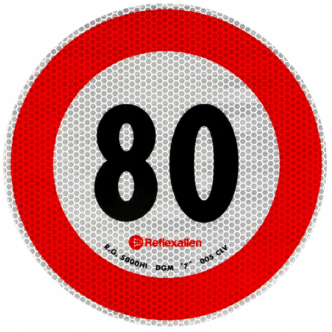 

Naklejka ograniczenie prędkości do 80 km/h