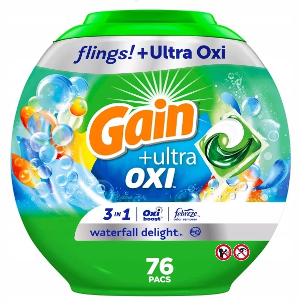Kapsle na praní tkanin oblečení 42 ks Gain Flings Ultra Oxi