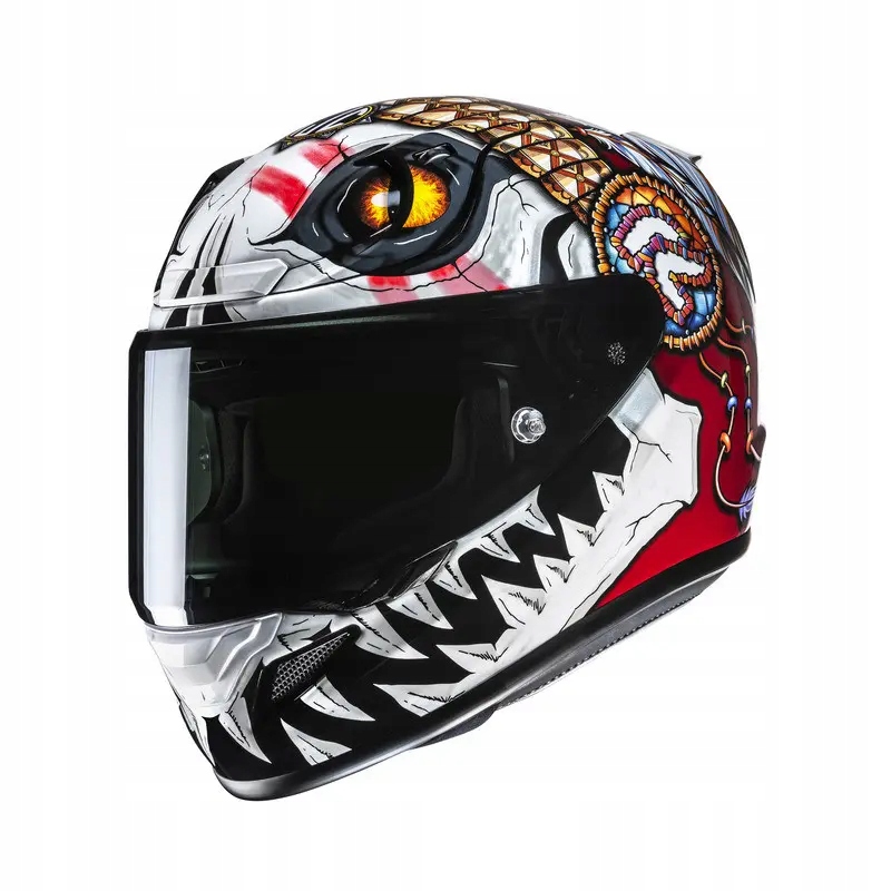 Motocyklová prilba Hjc RPHA12 Skully White Red XL