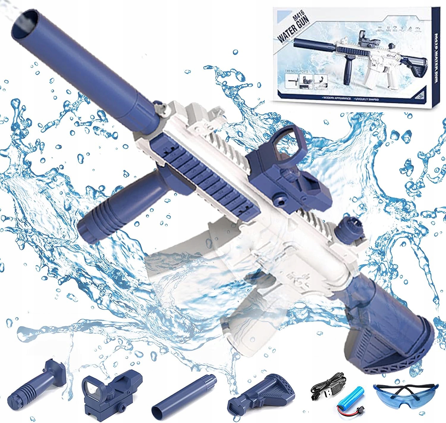 AUTOMATYCZNY ELEKTRYCZNY KARABIN PISTOLET NA WODĘ M416 DUŻY MIOTACZ