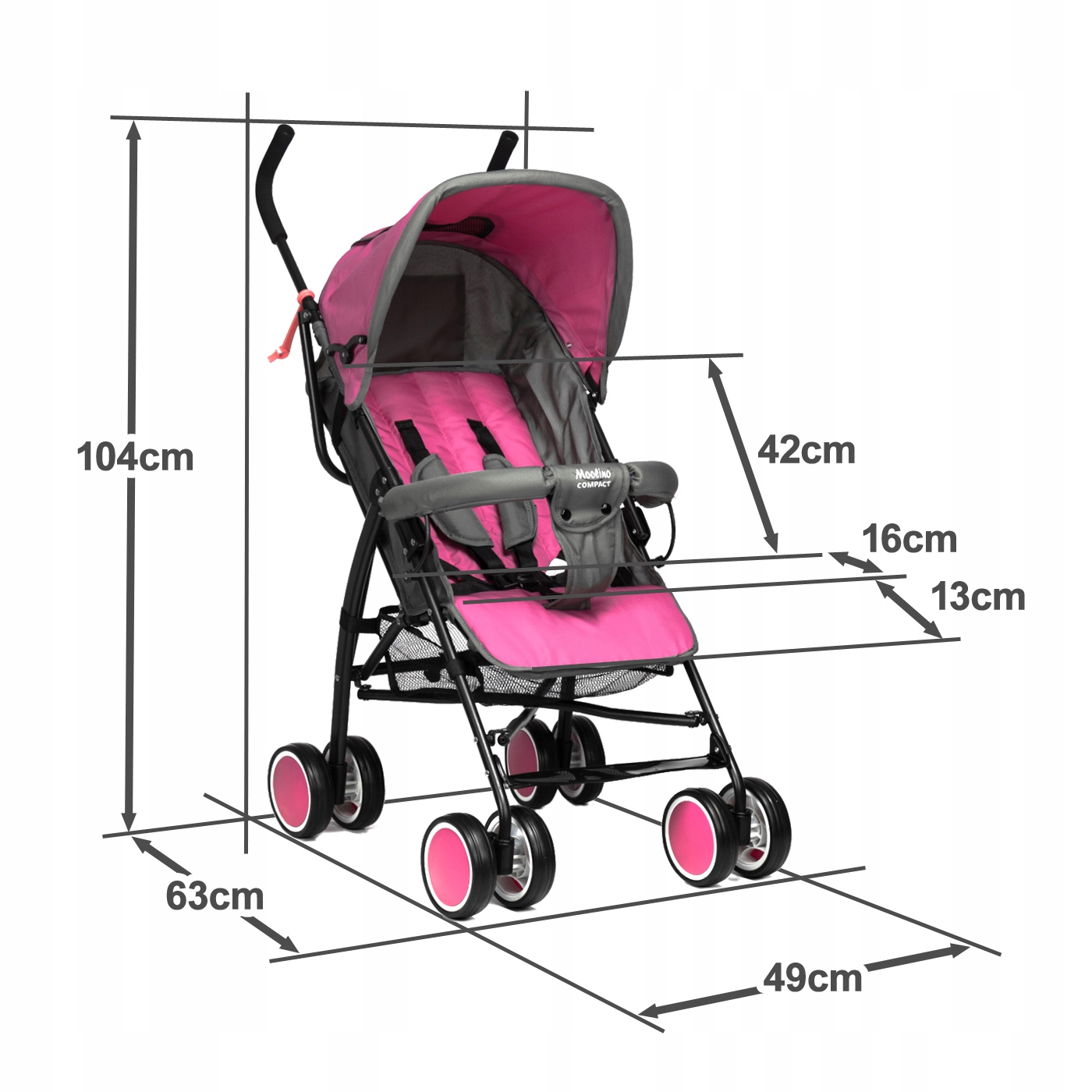 LEKKI WÓZEK SPACEROWY PARASOLKA SPACERÓWKA MOOLINO Liczba kół 4