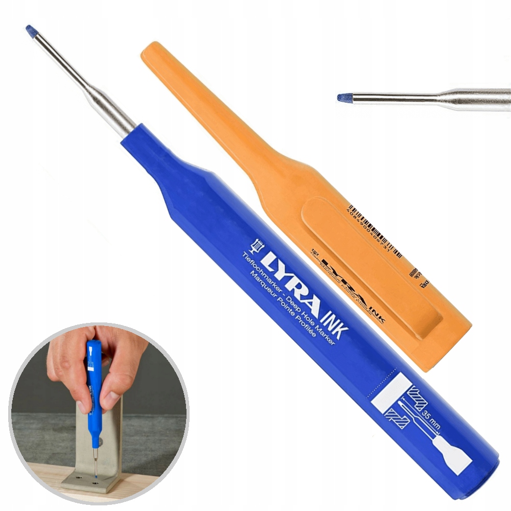 Marker znacznik głębokich otworów LYRA niebieski