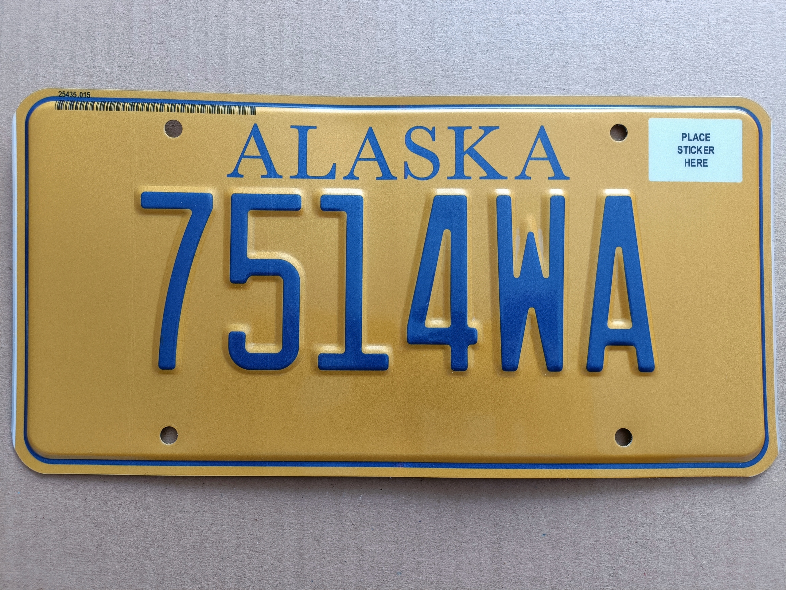 TABLICA REJESTRACYJNA - USA - ORYGINAŁ - ALASKA - 7514WA