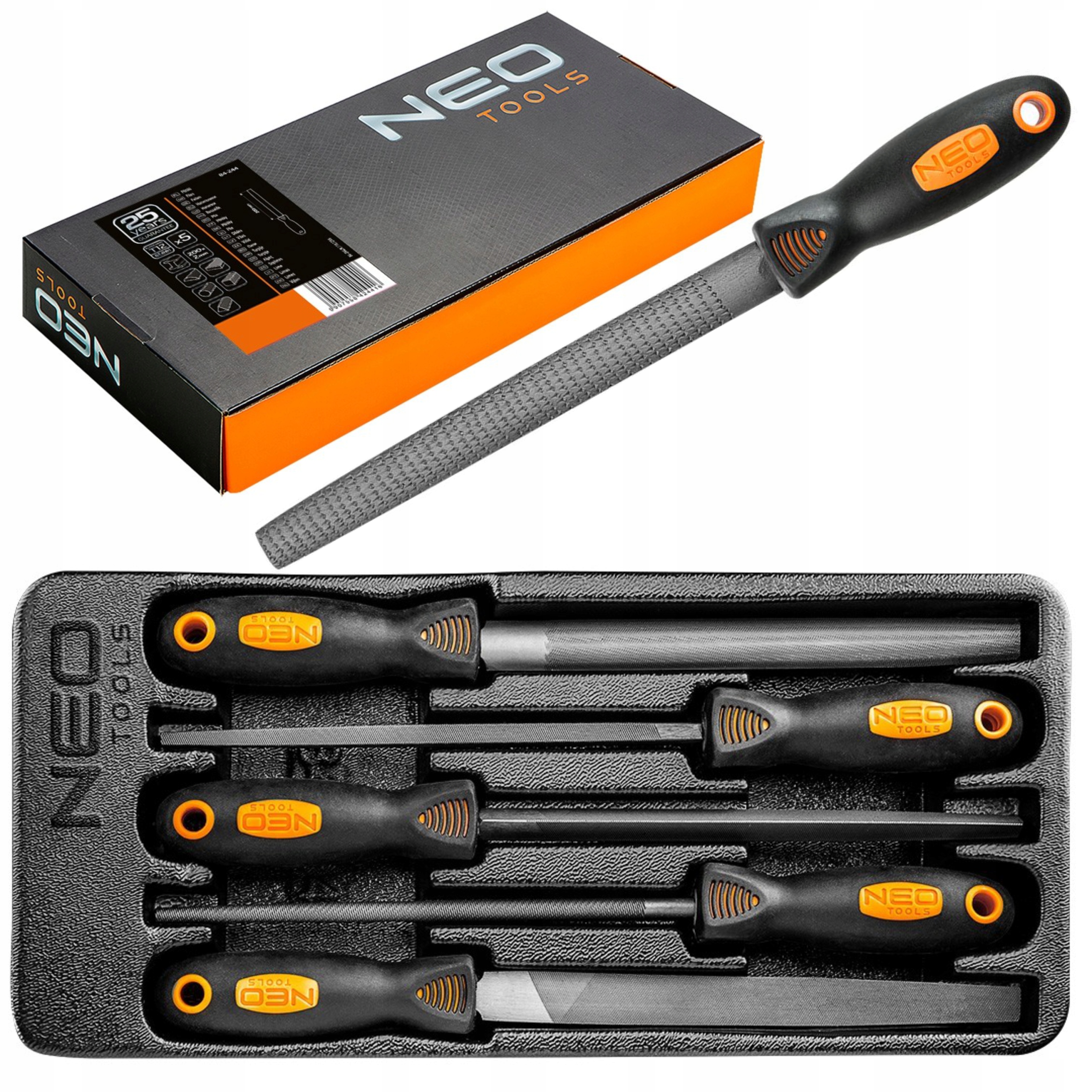 NEO KOMPLET ZESTAW PILNIKÓW DO METALU 5 SZTUK WKŁAD ETUI 84-244