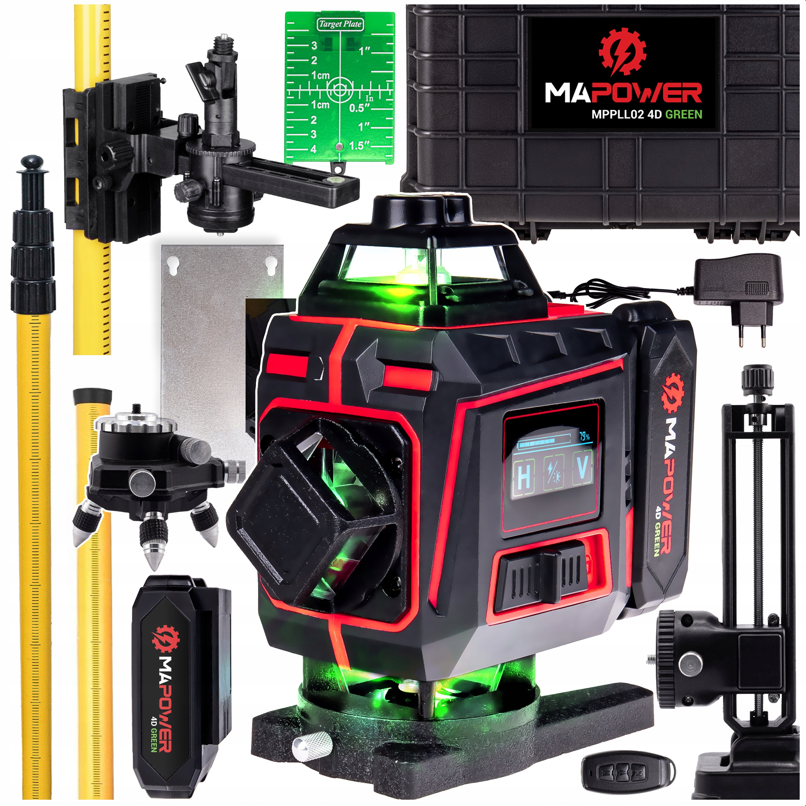 Křížový Laser Laserová Vodováha 360 Rovinný Laser Zelený Stativ