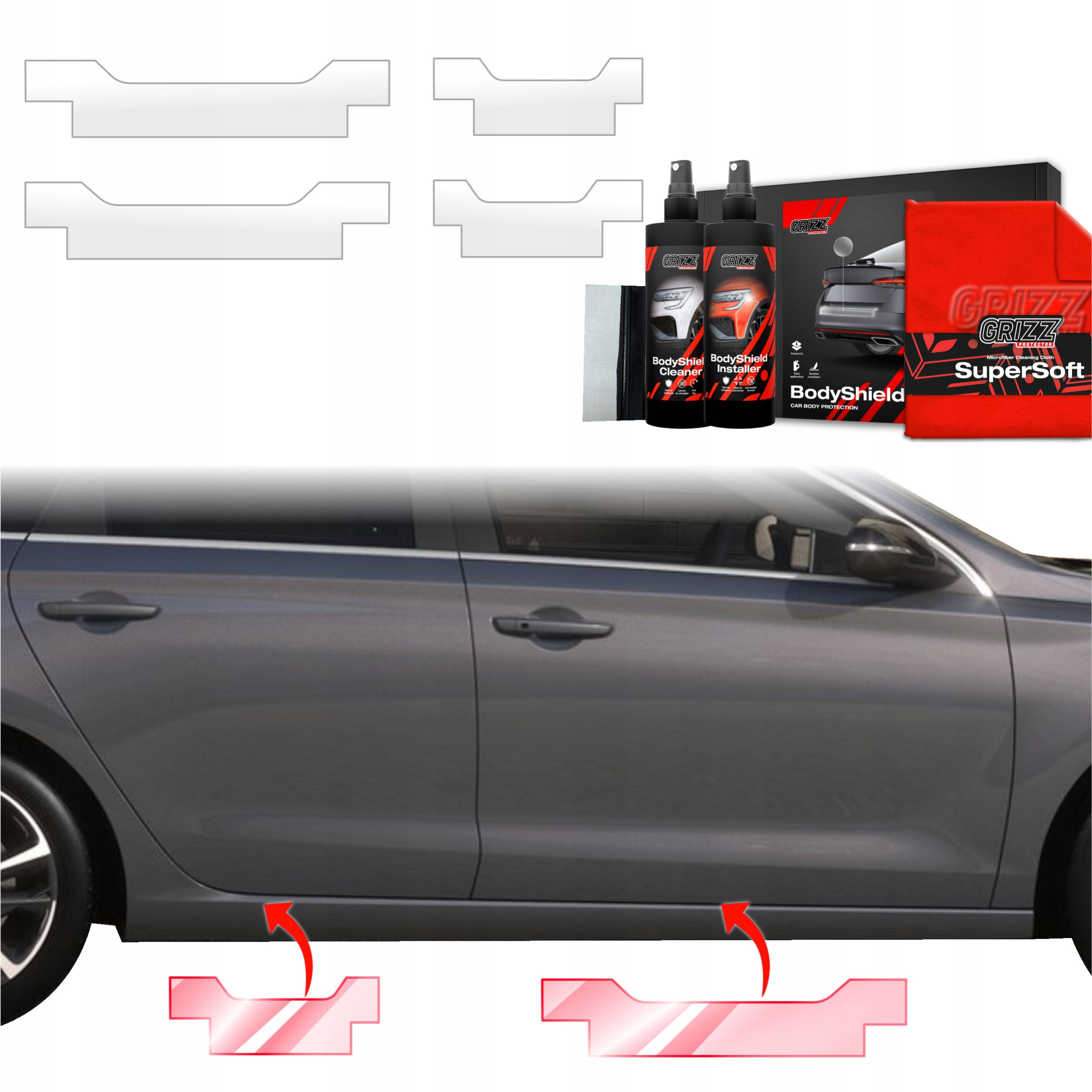 4v1 Fólie Ppf dýha na prahy pro Hyundai i30 Wagon (2020-2025) Grizz