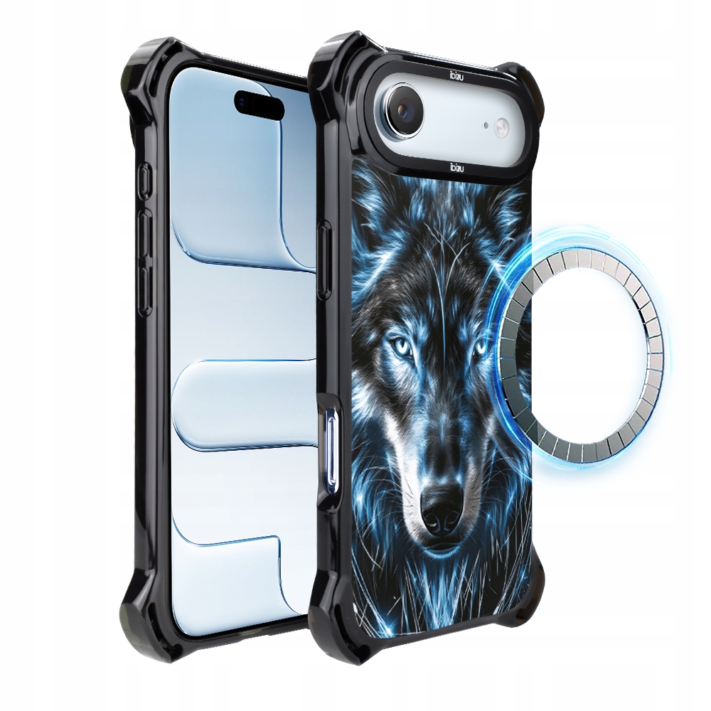 Pouzdro pro iPhone Air Ibizu DropGuard Ultra s MagSafe, Ledový vlk