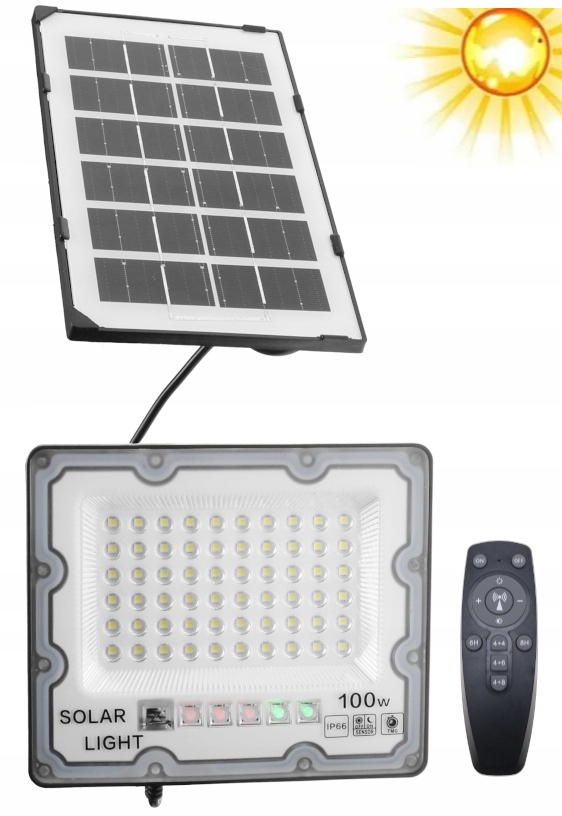 Halogen Lampa Solarna Led 100W Uliczna Pilot 1311
