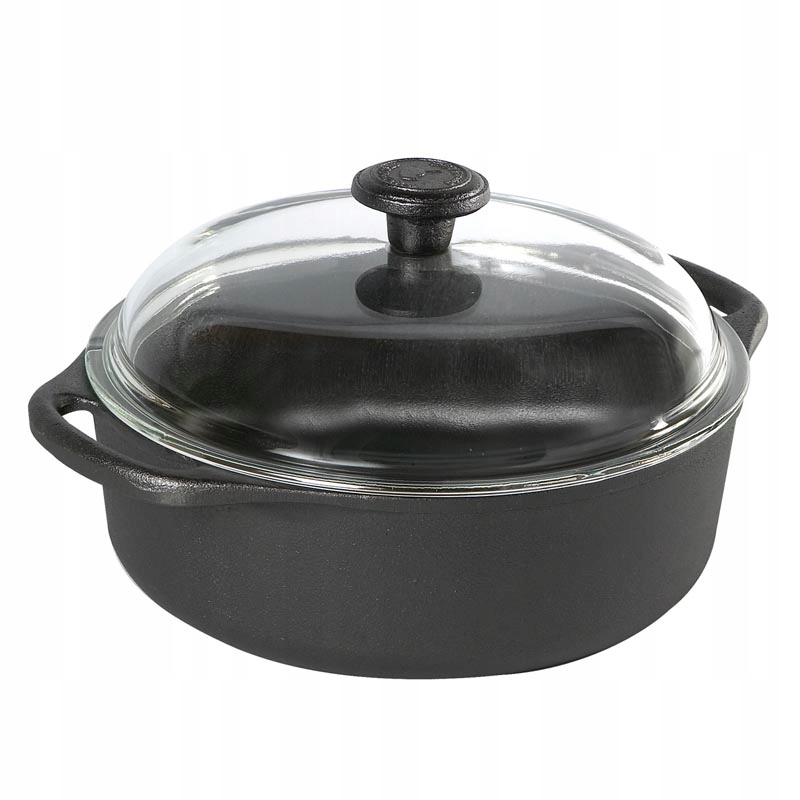 Liatinový Hrniec 3 l so sklenenou pokrievkou Skeppshult