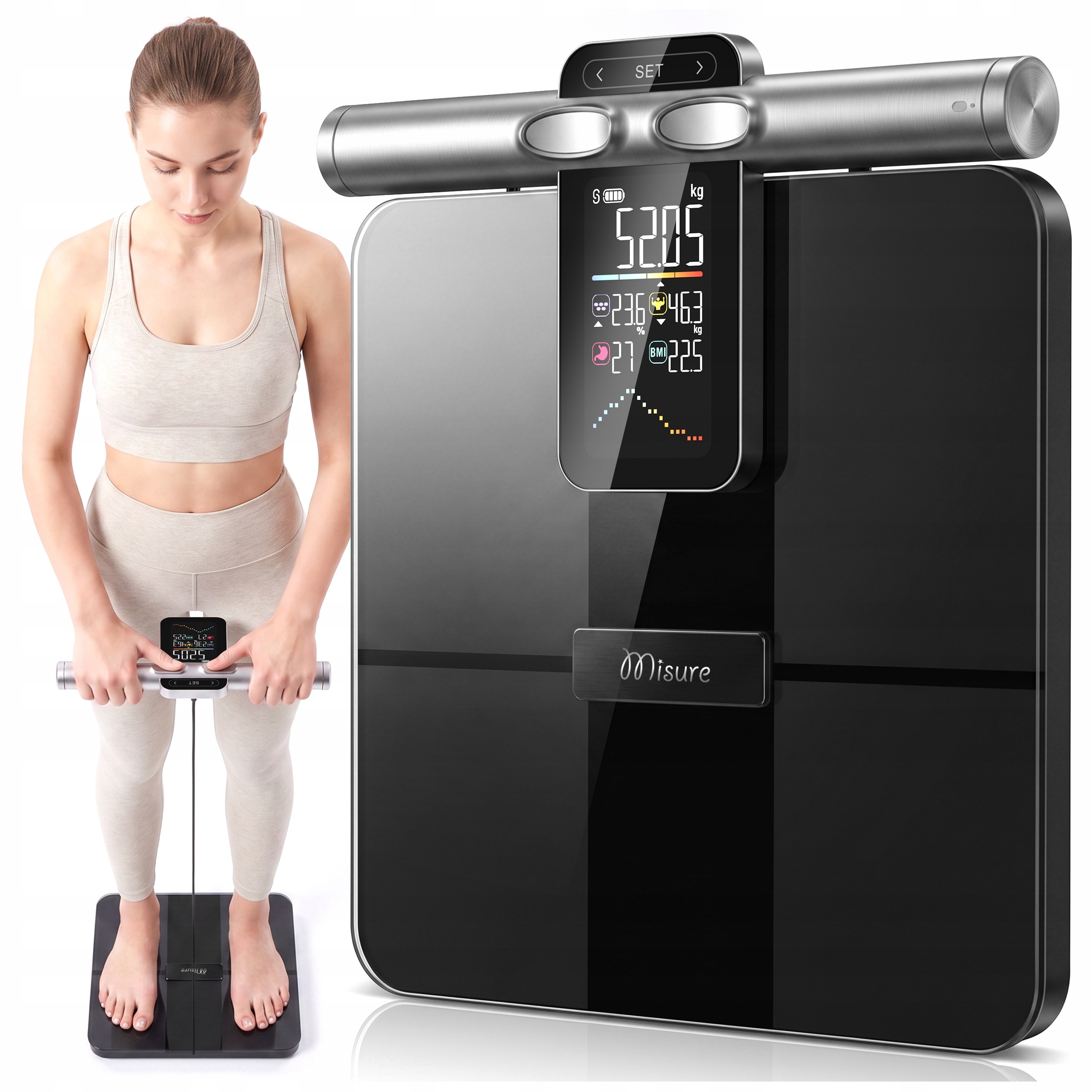 Waga Łazienkowa Misure Elektroniczna Analityczna Analiza Ciała 180 kg Bmi