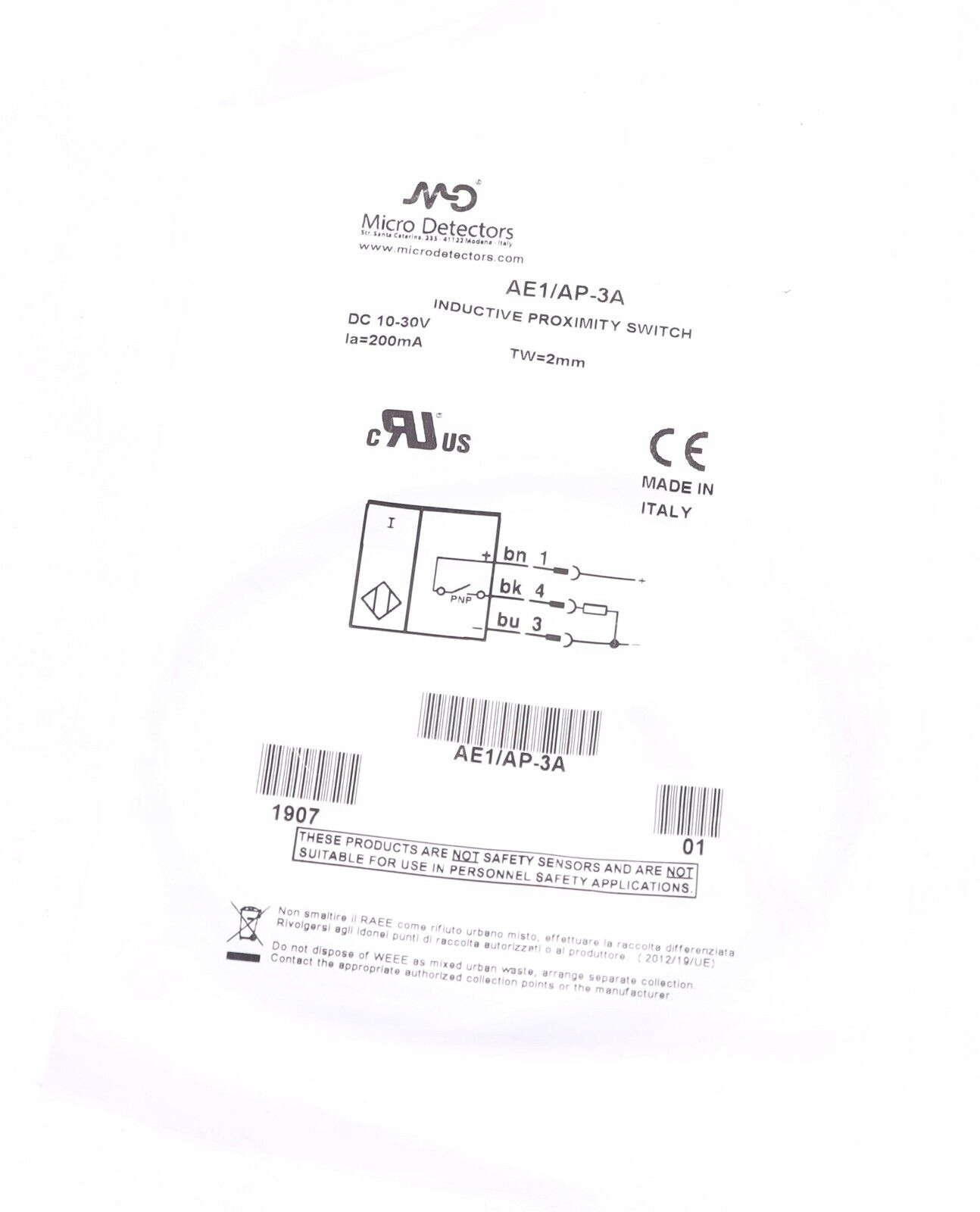 MICRO DETECTORS AE1/AP-3A nowy!