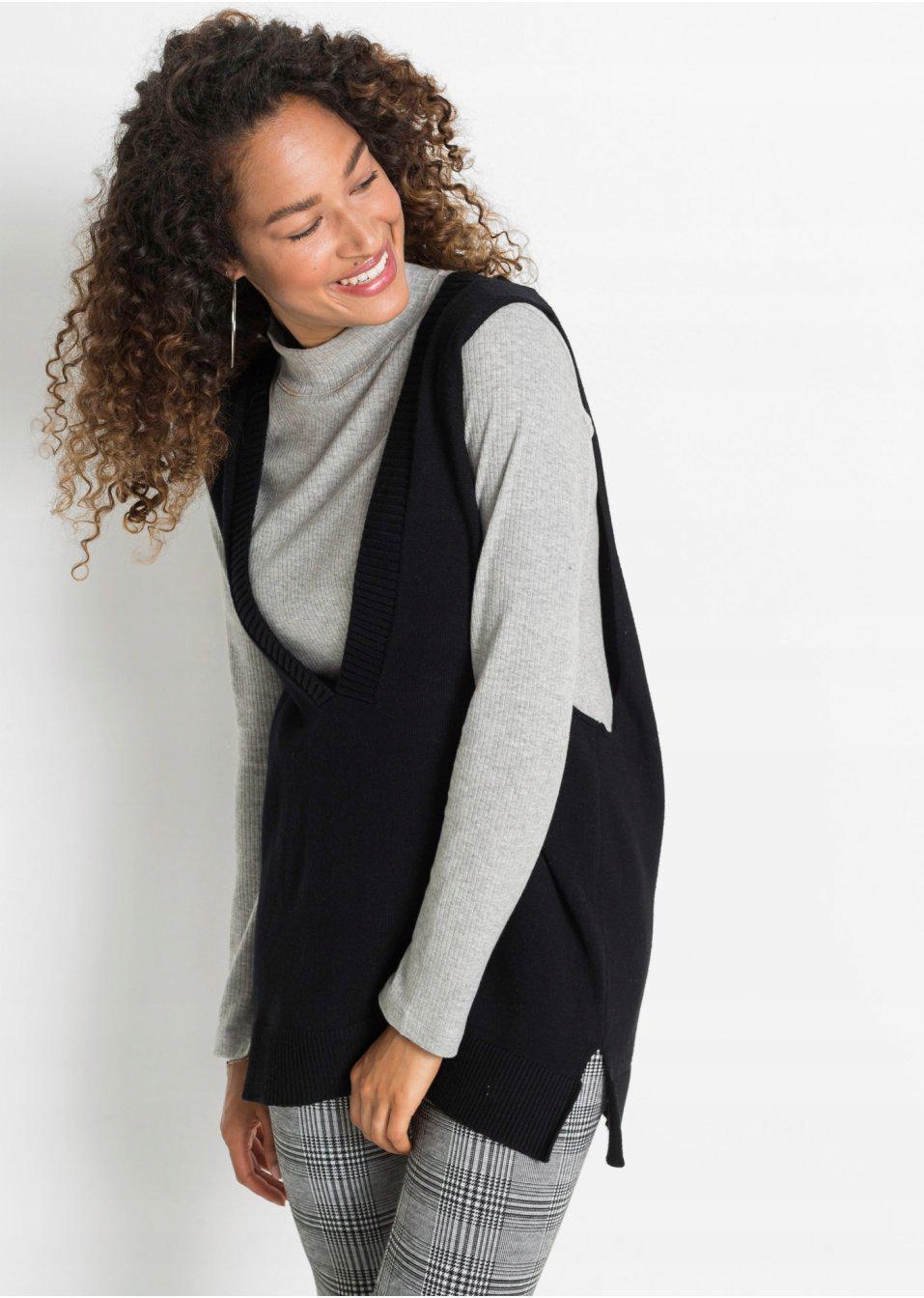 40 KAMIZELKA DZIANINOWA DAMSKA Bonprix Rozmiar 40