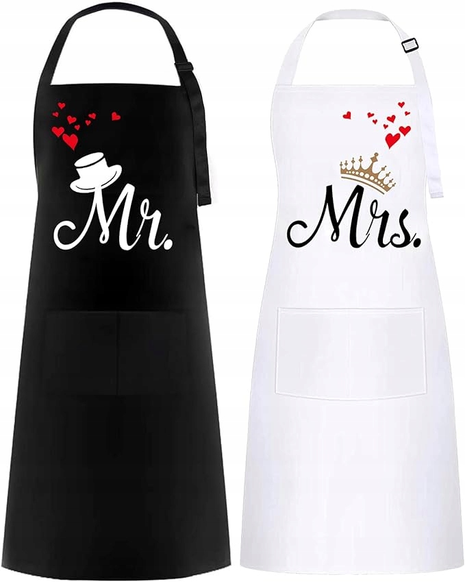 Kuchyňská Zástěra Voděodolná Sada Pro Ni A Pro Ni Mr & Mrs