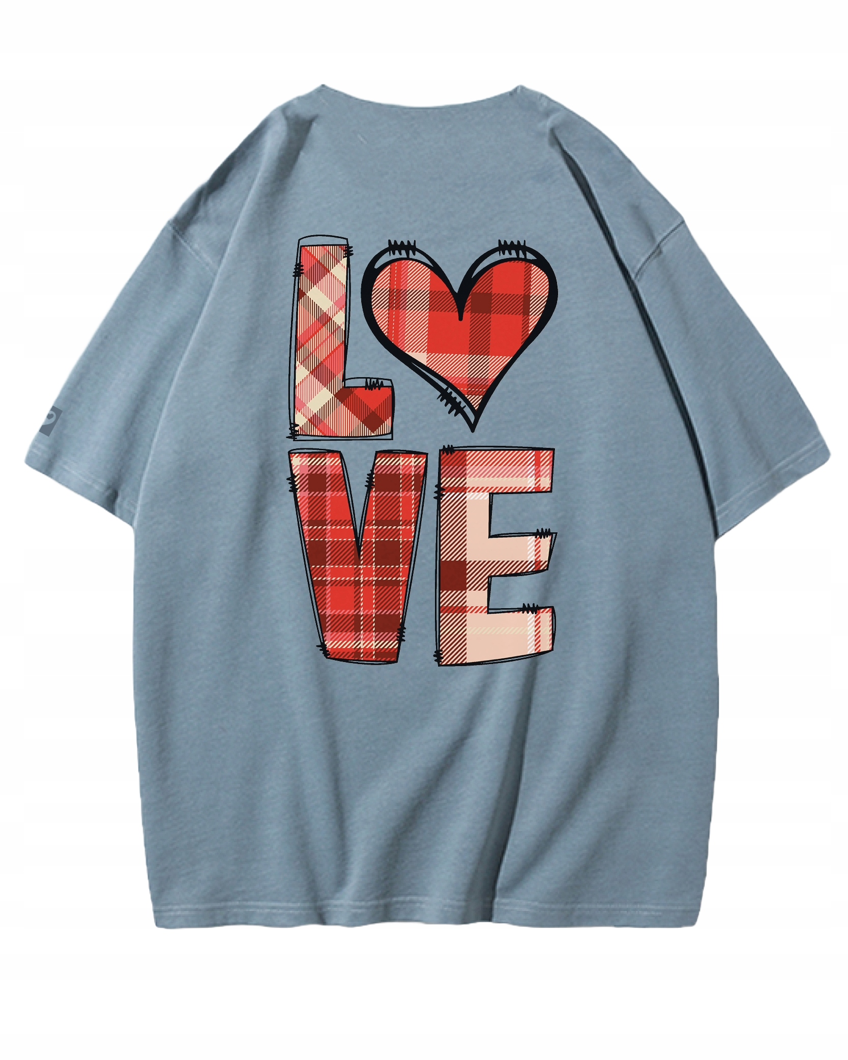 Tričko Tlustý prémiový oboustranný potisk Láska Srdce modrá L