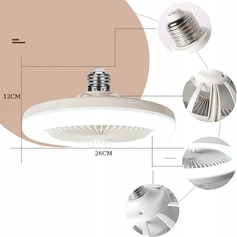 WENTYLATOR WIATRAK SUFITOWY STOJĄCY LAMPA E27 LED + PILOT 3 KOLOR Kod producenta PLFL0