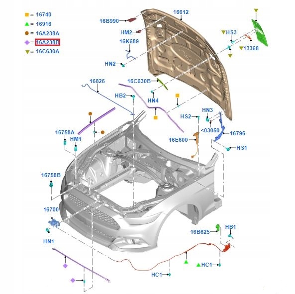 USZCZELKA MASKI FORD MUSTANG Mk6 2017 Car type Passenger cars